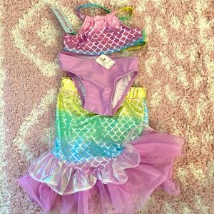 Cat and Jack 3 piece mermaid bathing suit